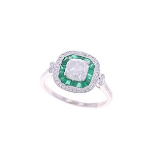 VS2 Diamond & Emerald PT950 Platinum Ring