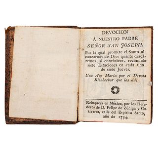 Miscelánea de Novenas. México Segunda Mitad del Siglo XVIII. Imprentas de Felipe de Zúñiga y Ontiveros, y de Joseph de Jauregui.