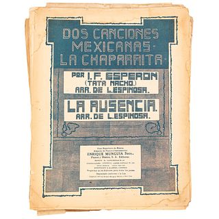 Colección de Partituras. Canciones Mexicanas. México: Principios del Siglo XX. Deterioradas. Piezas: 30.