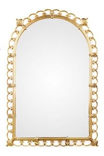 Hollywood Regency Gilt Brass Shell Motif Mirror
