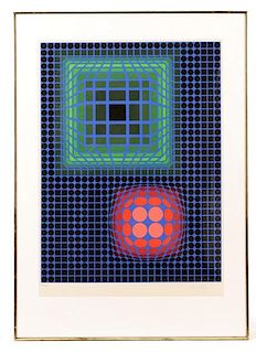 Victor Vasarely, Optic Art Serigraph, Signed