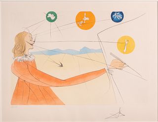 Salvador Dali (Spanish, 1904-1989) 'Dalinean Prophecy' Color Etching