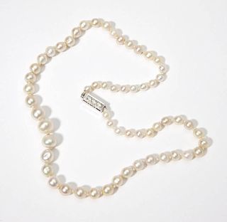 A single strand of natural pearls
