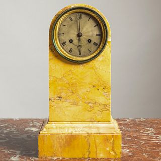 Charles X Ormolu-Mounted Siena Marble Mantel Clock
