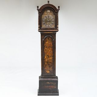 George III Japanned Tallcase Clock, Dial Signed Henry Overall, Ramsey