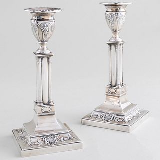 Pair of Edward VII Silver Candlesticks