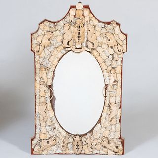 Napoleon III Carved Bone Mirror, Dieppe 