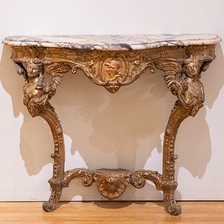 Louis XV Carved Giltwood Console, Possibly Italian