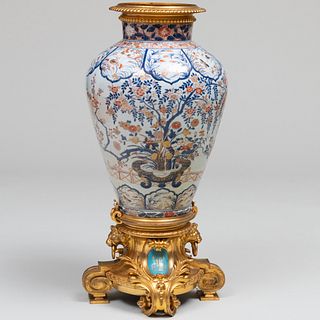 Large Napoleon III Ormolu-Mounted Imari Porcelain Baluster Vase