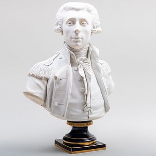 Sevres Biscuit Porcelain Bust of the Marquis de Lafayette, After Houdon 