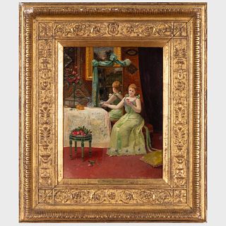 Georges Croegaert (1848-1923): Woman at Her Dressing Table