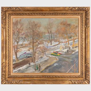 Louis George Bouche (1896-1969): 90th Street Bus Stop (Engineer's Gate, Central Park)