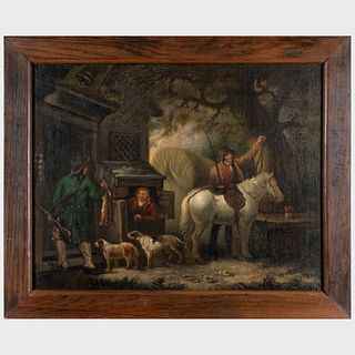 Manner of George Morland (1762-1804): Huntsman by a Tavern; and In the Stable