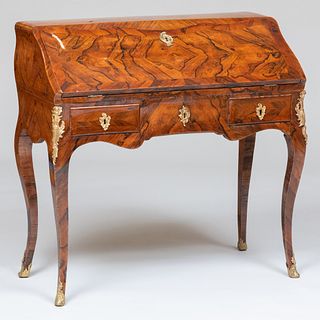 Louis XV Ormolu-Mounted Burl Rosewood Slant-Front Desk, Attributed to Lapie
