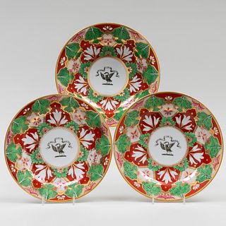 Group of Three Worcester Barr, Flight, & Barr Porcelain Armorial Plates