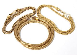 Three Indian high-karat gold chains
