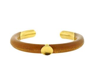Tiffany &amp; Co Elsa Peretti 18K Gold Wood Cuff Bracelet