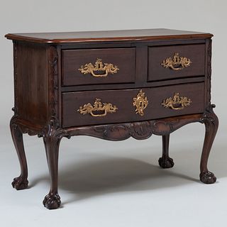 Continental Gilt-Bronze-Mounted Mahogany Serpentine-Front Commode