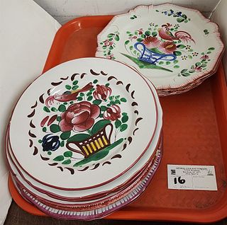 tray 12 italian pratti vetrina ceramic plates mostly 9 1/4" or 9 3/4" diam