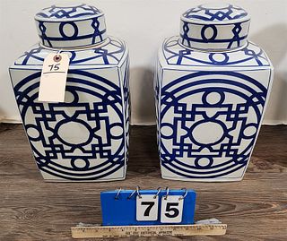 pr chinese blue and white ginger jars