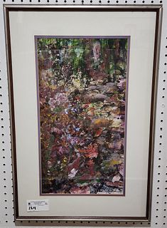 framed acrylic abstract sgnd Jacqueluc Sarcip