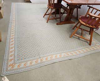 custom made vermillio needlepoint rug 