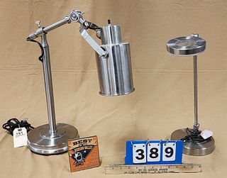 lot 2 modern chrome lamps 19" and 18"