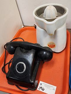 vintage kellogg telephone and Sunkist juicer