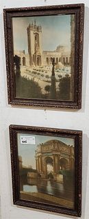 pr c1915 framed hand tinted photos of San Francisco's Palace of Fine Arts