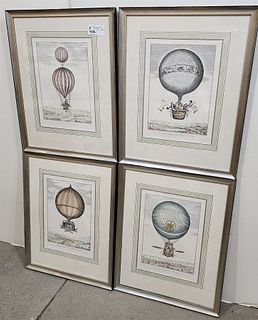 set 4 framed hot air balloon prints 