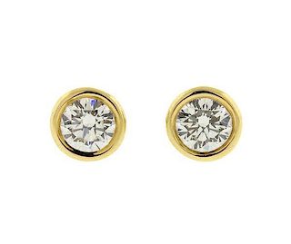 Tiffany &amp; Co. 18K Gold Diamond Stud Earrings