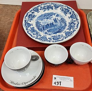 tray plates- Mid Hudson Bridge 1930-1980 Adams "the country store 10" and wedgwood royal homes of Britain 10" and 3 Mitterteich cups/saucers Modus Ope