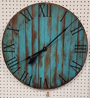 barn board wall clock- battery 24" diam