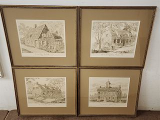 bx framed prints- Kingston Court House, Senate House Kingston, the Spy House Old Hurley, van Steenbergh house Kingston 9 1/2" x 32 1/2"