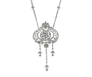 18k Gold Diamond Drop Pendant Necklace