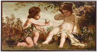 Victorian Allegorical Mural Painting, Love