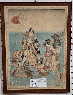 framed japanese wood block print 