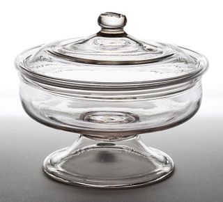 FREE-BLOWN GLASS COVERED FOOTED DISH / SWEETMEAT