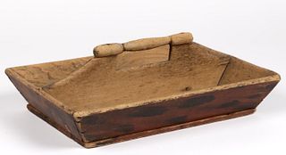 NEW ENGLAND PAINT-DECORATED BASSWOOD CUTLERY TRAY