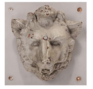  Attributed to J. W. Fiske Wolf Head Architectural Ornament 
