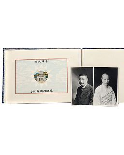 Chinese Stamp Album, with Ephemera, 1920s-1930s.