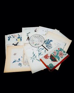 Group of Chinese Woodblock Prints/Ephemera.
