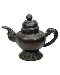 Large Tibetan Metal Teapot.