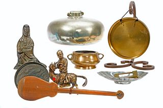 Small Bronze Vessel, with other Asian objects.
