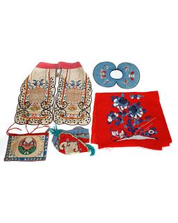 Tibetan/Chinese Apron, Child's Hat, and Other Textiles.