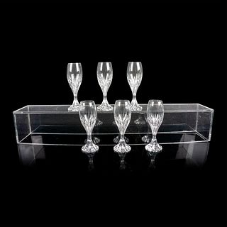 6pc Baccarat Crystal Cordial Glasses, Massena