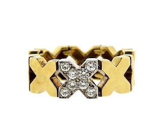 Tiffany &amp; Co 18k Gold X Diamond Ring