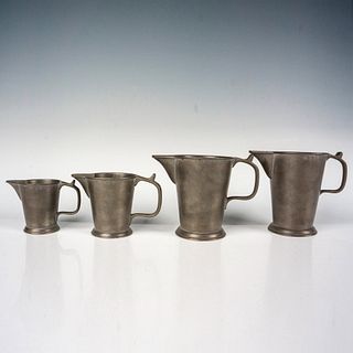 4pc Antique Pewter Apothecary Measuring Cups