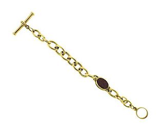 Vahe Naltchayan 18k Gold Intaglio Gold Link Bracelet