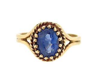 14k Gold Sapphire Ring